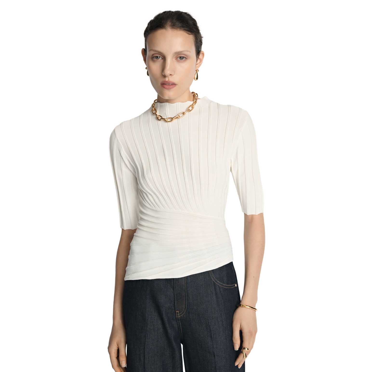 Veronika Maine Engineered Ribbed Top